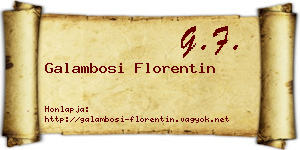 Galambosi Florentin névjegykártya
